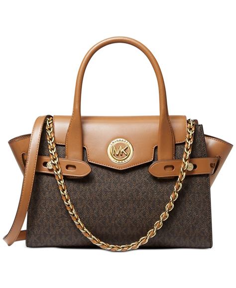 michael michael kors carmen flap belted leather satchel|carmen medium belt satchel.